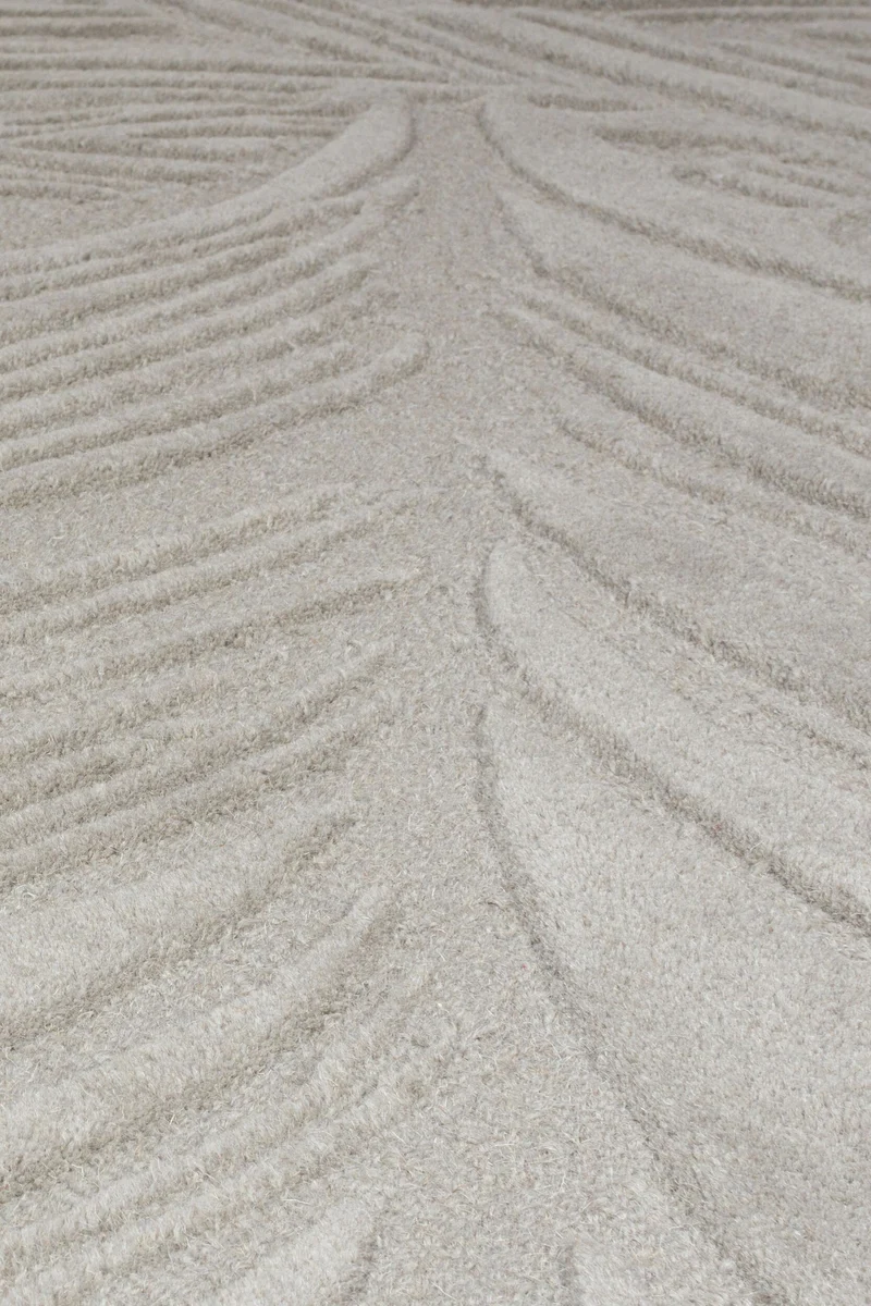 Wollteppich Blatt-Relief · 100 % Wolle · 14 mm Mittelflor