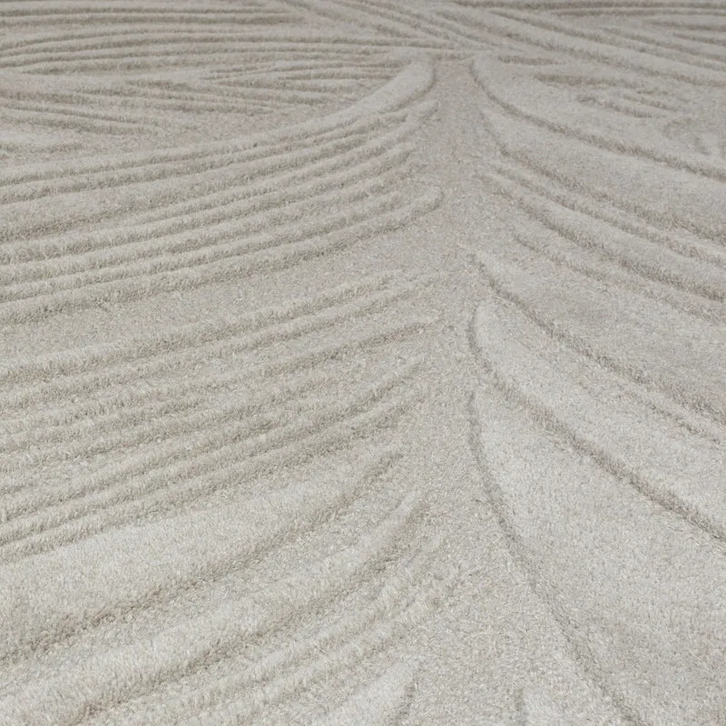 Wollteppich Blatt-Relief · 100 % Wolle · 14 mm Mittelflor