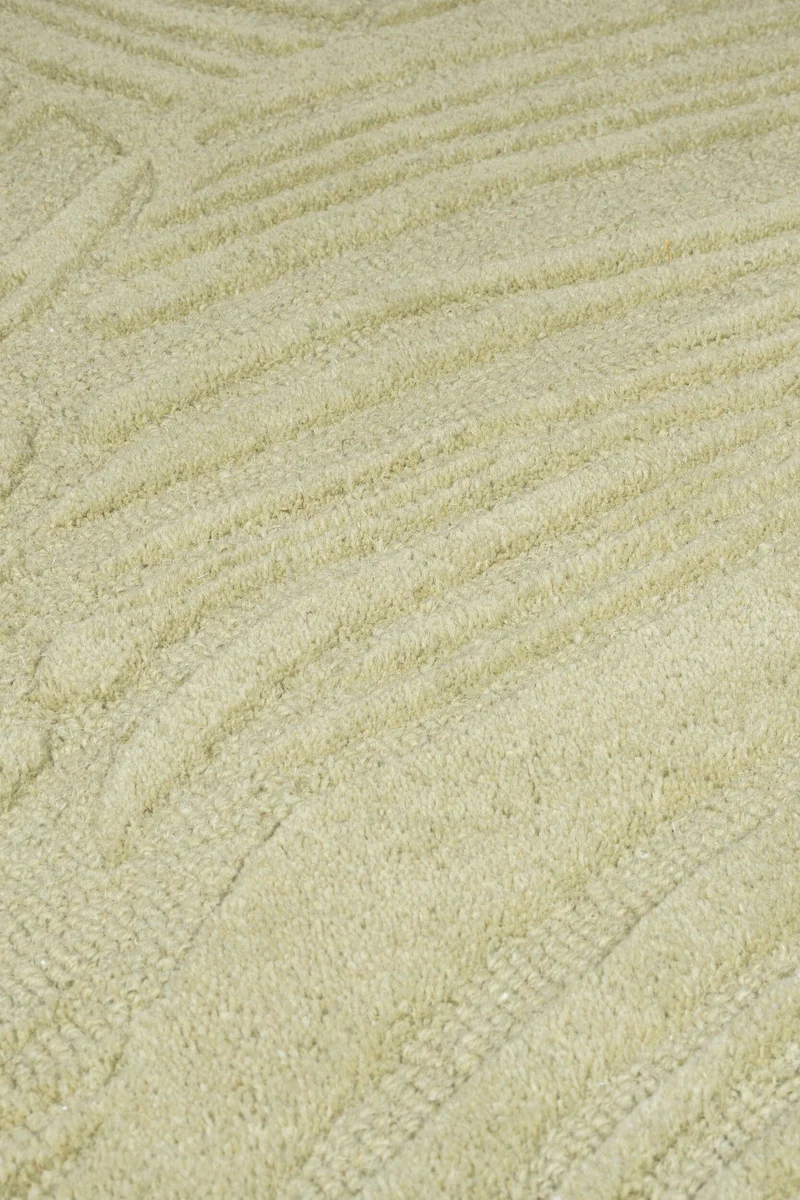 Wollteppich Blatt-Relief · 100 % Wolle · 14 mm Mittelflor