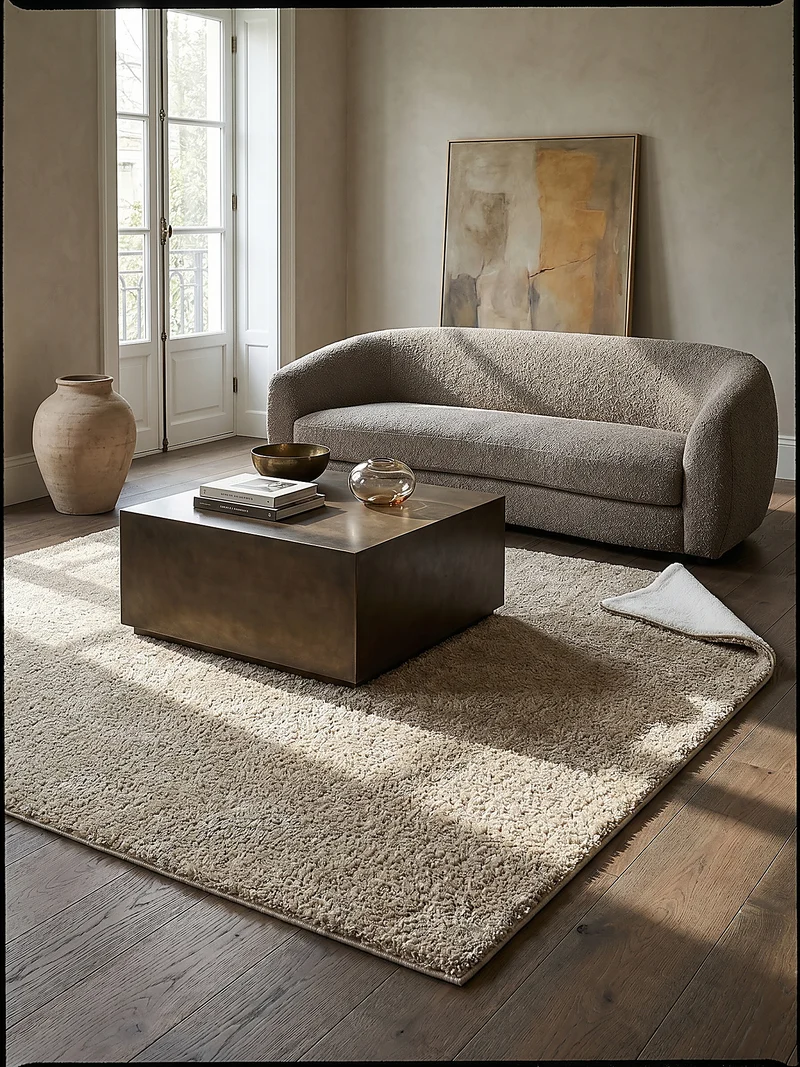 Teppich Hochflor Shaggy-Design, teddyweich