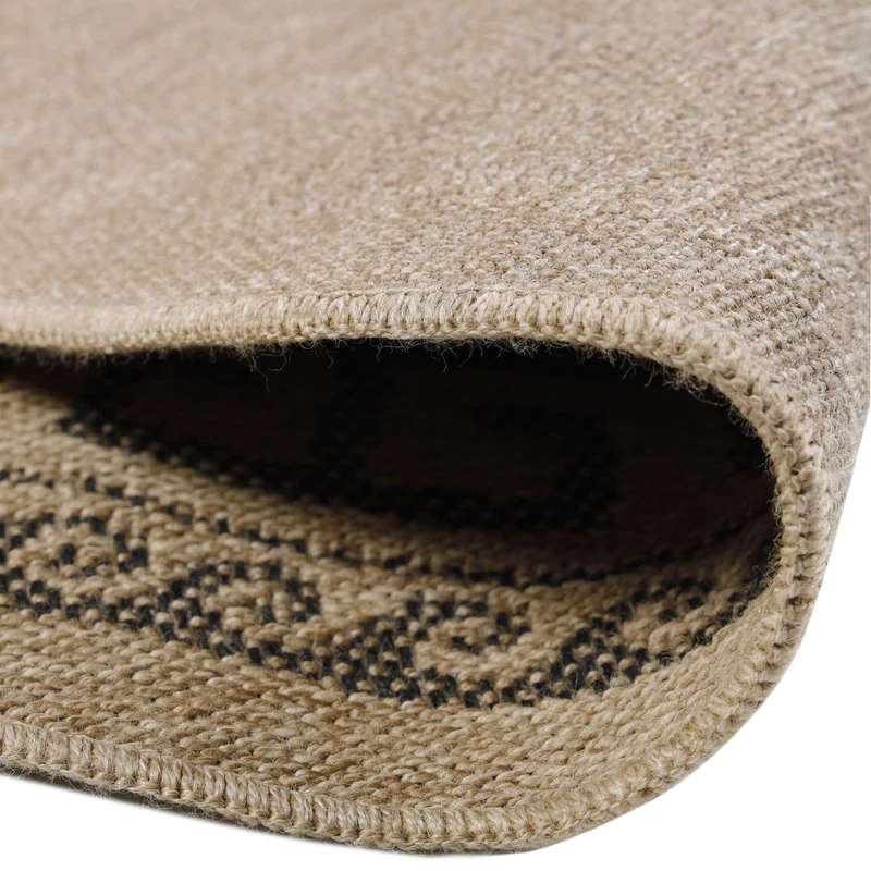 Outdoor-Teppich Mäander-Ornament – Waschbar | Klassisches Kreismuster für Terrasse