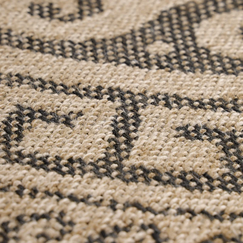 Outdoor-Teppich Mäander-Ornament – Waschbar | Klassisches Kreismuster für Terrasse