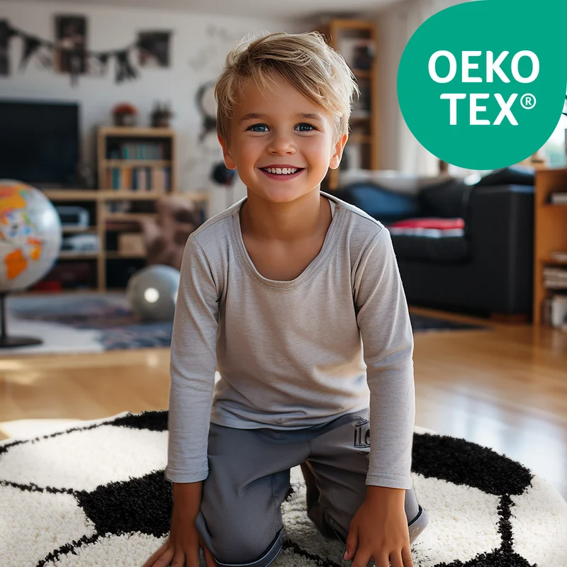 Kinderteppich Hochflor Basketball – Waschbar für Kinderzimmer