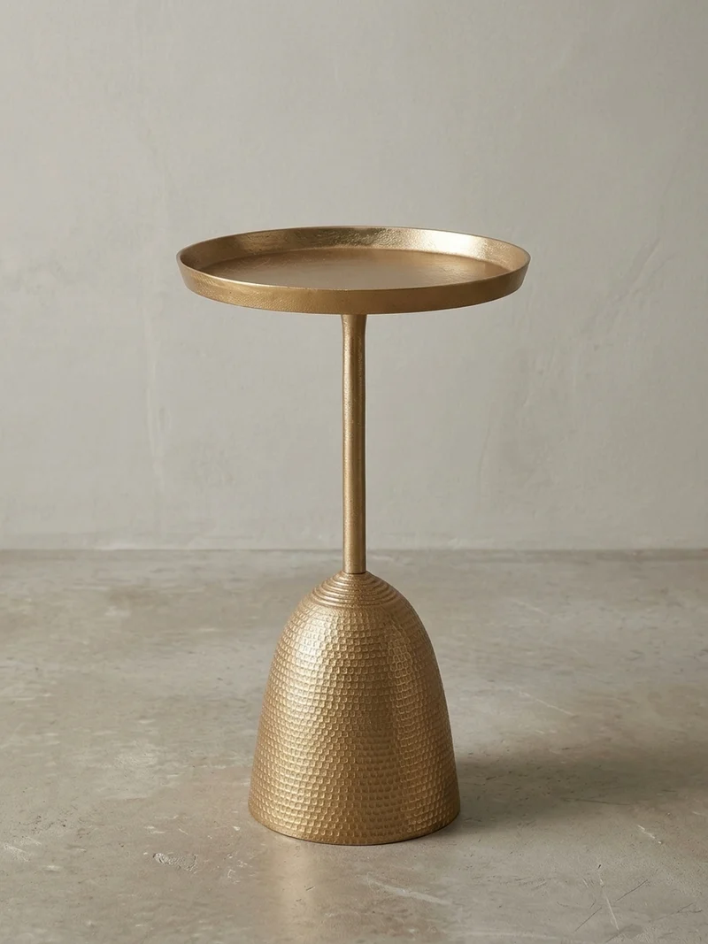 Beistelltisch – Rund Mattgold Aluminium lackiert 33x33x53 cm