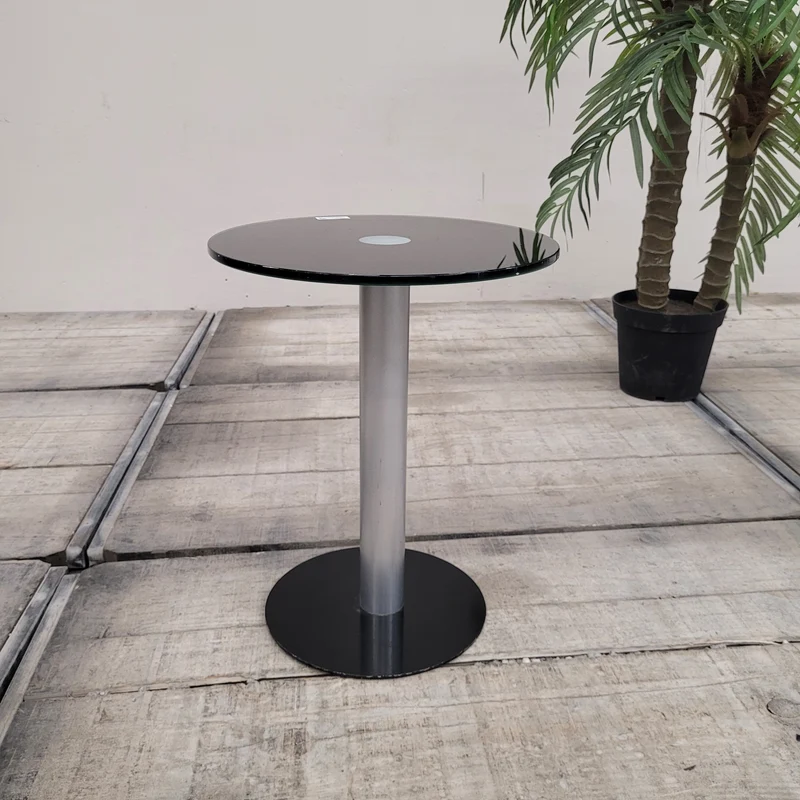 Runder Beistelltisch Schwarz Glas Tisch 50cm Gebraucht