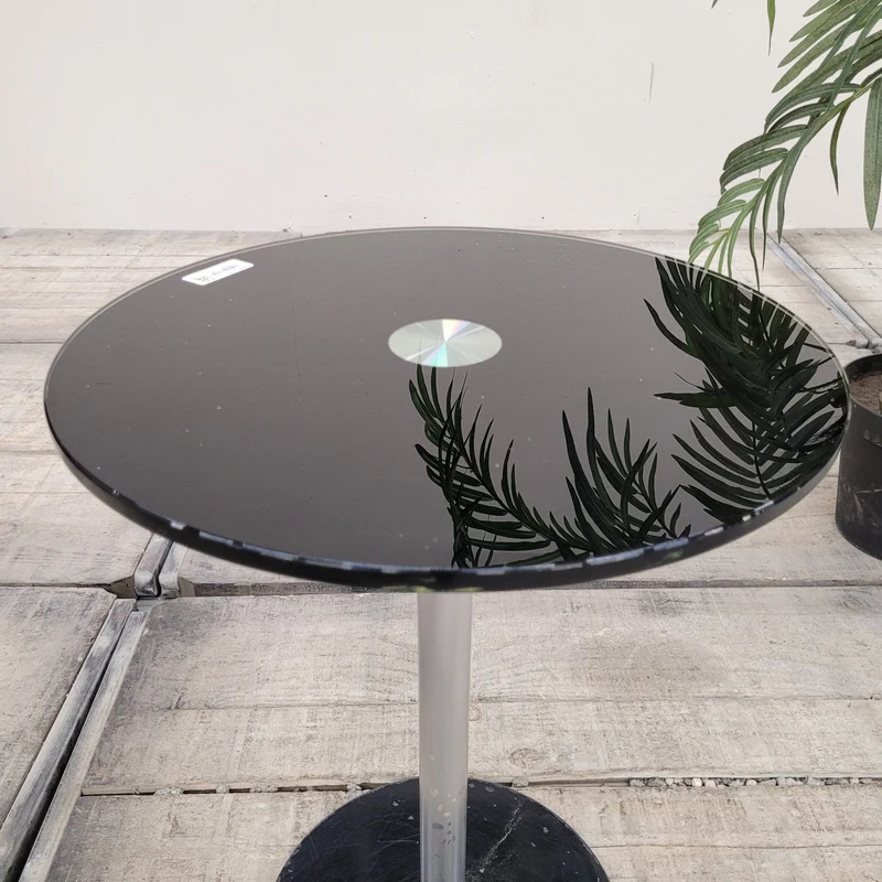 Runder Beistelltisch Schwarz Glas Tisch 55cm Gebraucht