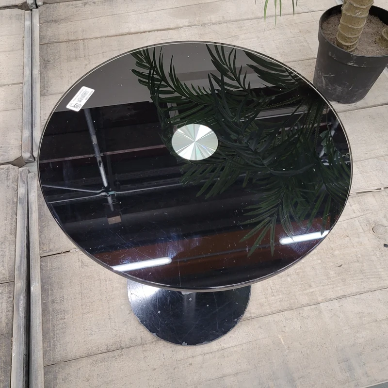 Runder Beistelltisch Schwarz Glas Tisch 55cm Gebraucht