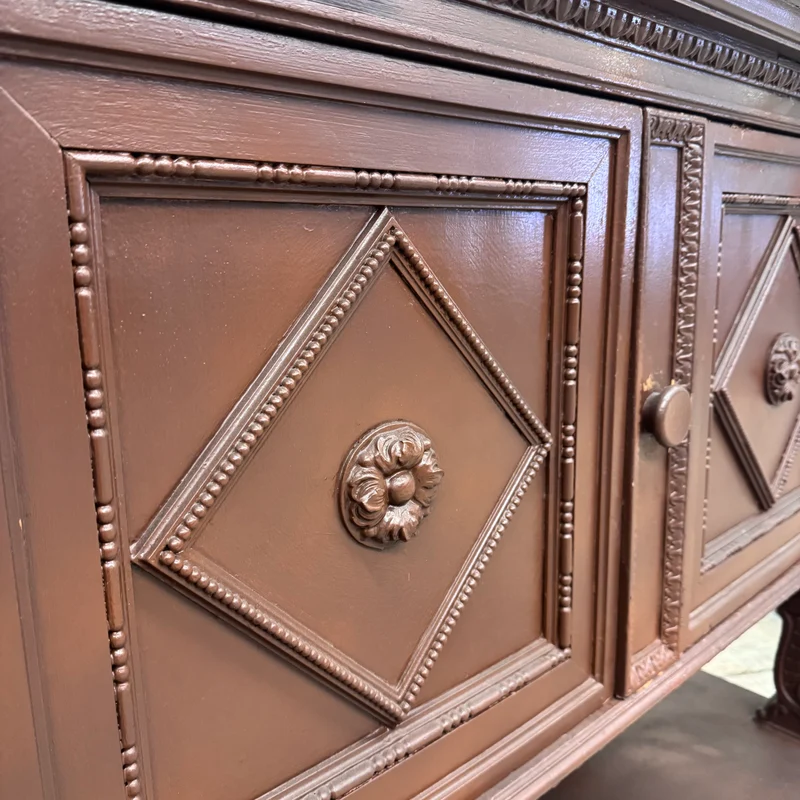 Vintage Sideboard Kommode Dunkles Holz Dekorativ Schrank Gebraucht