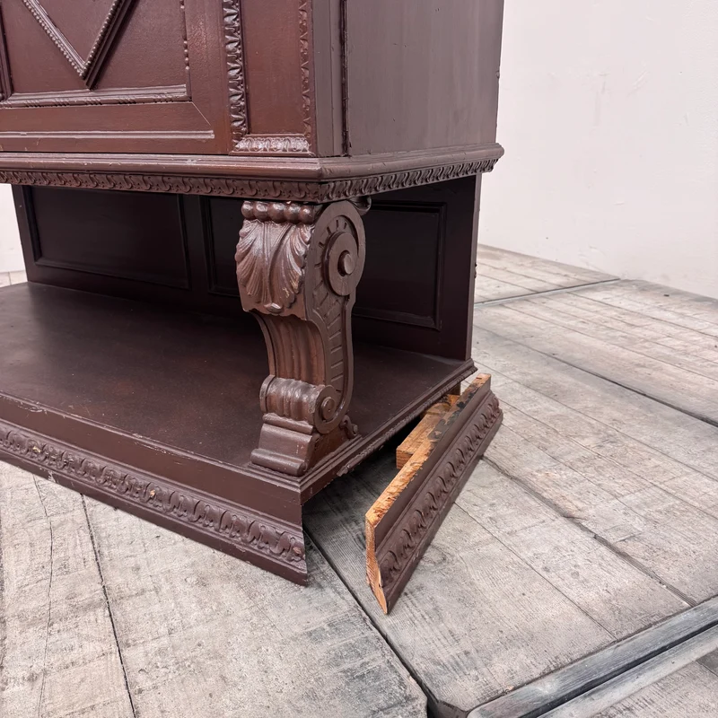 Vintage Sideboard Kommode Dunkles Holz Dekorativ Schrank Gebraucht