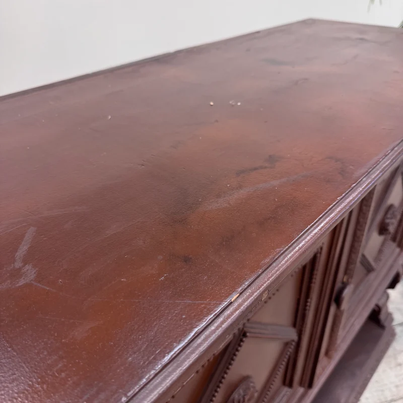 Vintage Sideboard Kommode Dunkles Holz Dekorativ Schrank Gebraucht