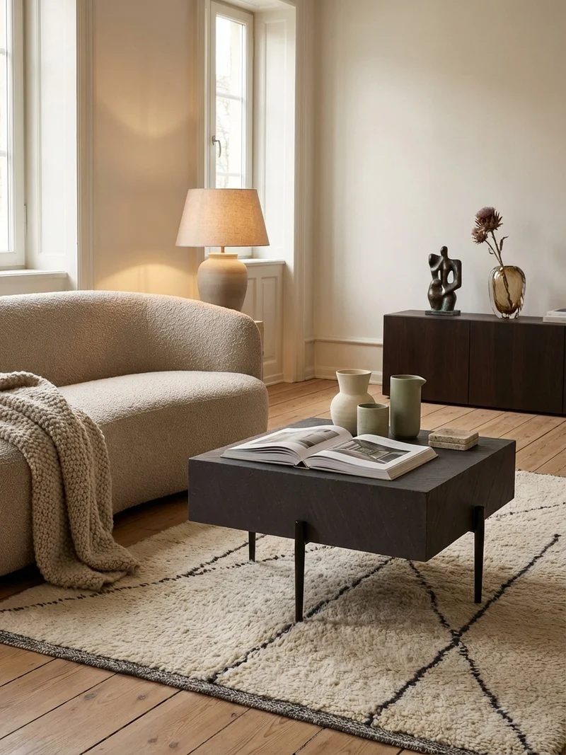 Couchtisch Quadratisch Anthrazit Steinoptik Metall 64x64x35 cm Modern Massiv