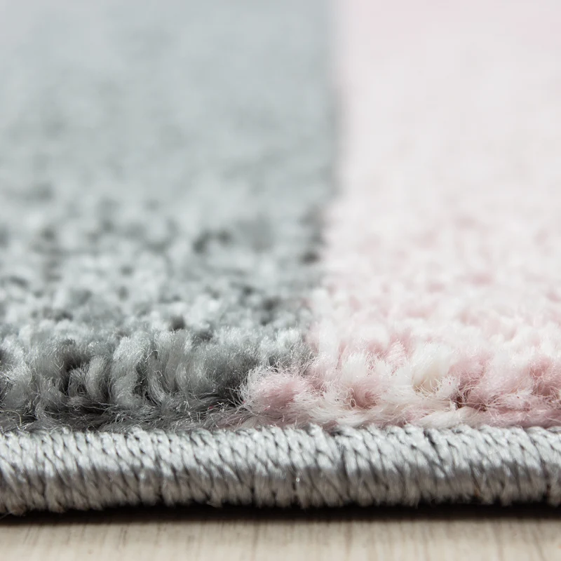 Kurzflor-Teppich Karo – Waschbar & Strapazierfähig | Frisée-Garn für Lebendige Textur