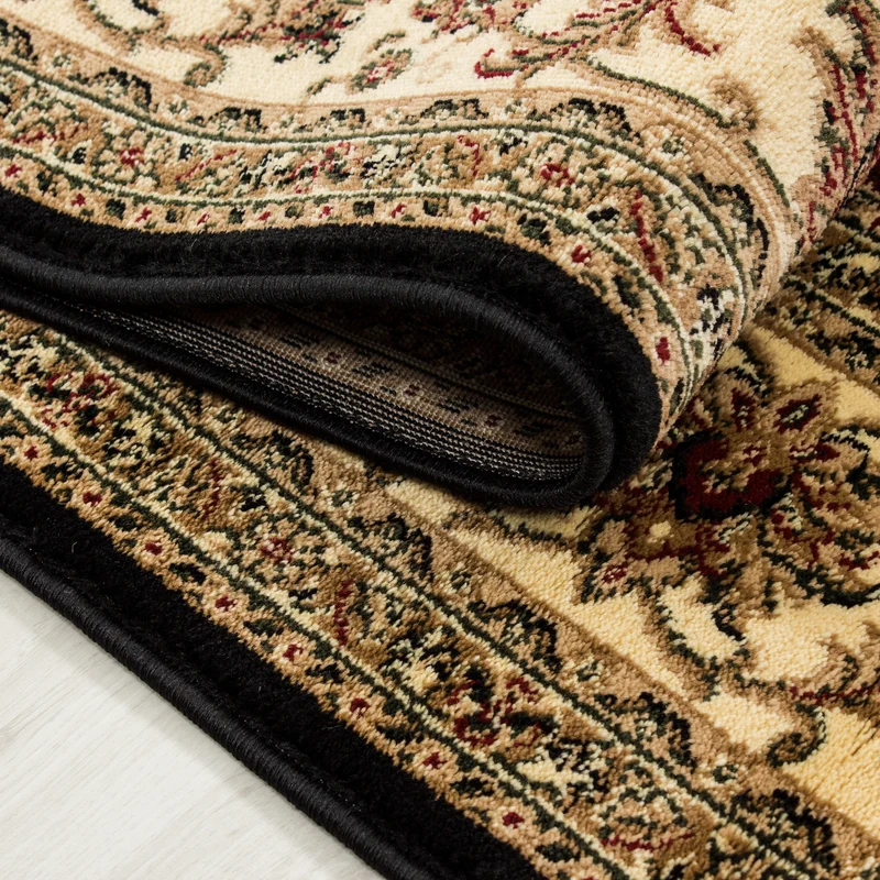 Kurzflor-Teppich Persisches Medaillon – Waschbar | Klassischer Orient | Heatset-Veredelung für Wolloptik