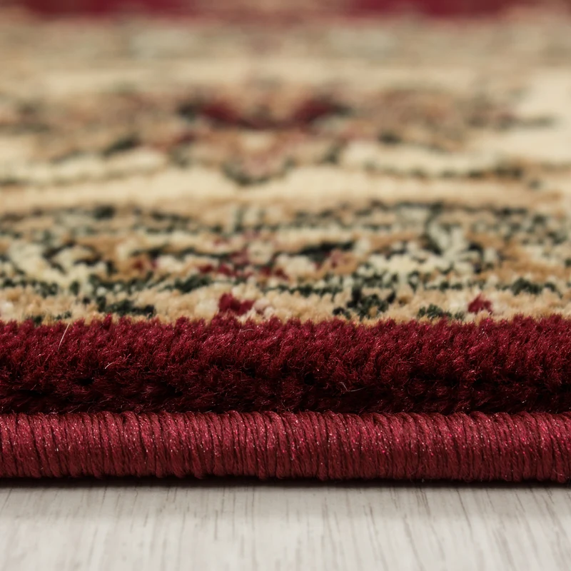 Kurzflor-Teppich Persisches Medaillon – Waschbar | Klassischer Orient | Heatset-Veredelung für Wolloptik