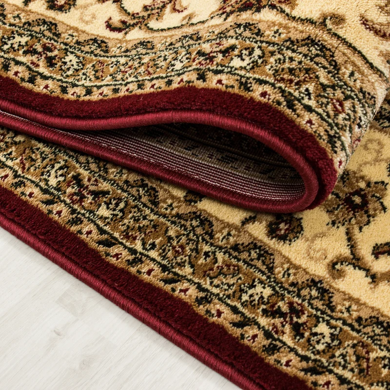 Kurzflor-Teppich Persisches Medaillon – Waschbar | Klassischer Orient | Heatset-Veredelung für Wolloptik