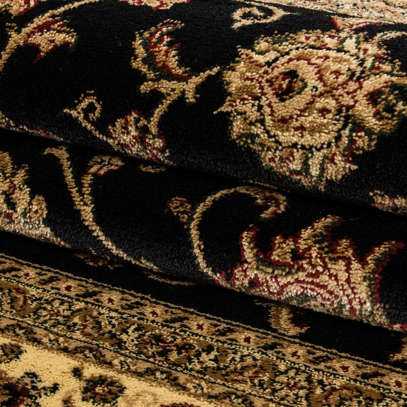 Kurzflor-Teppich Persisches Medaillon – Waschbar | Klassischer Orient | Heatset-Veredelung für Wolloptik