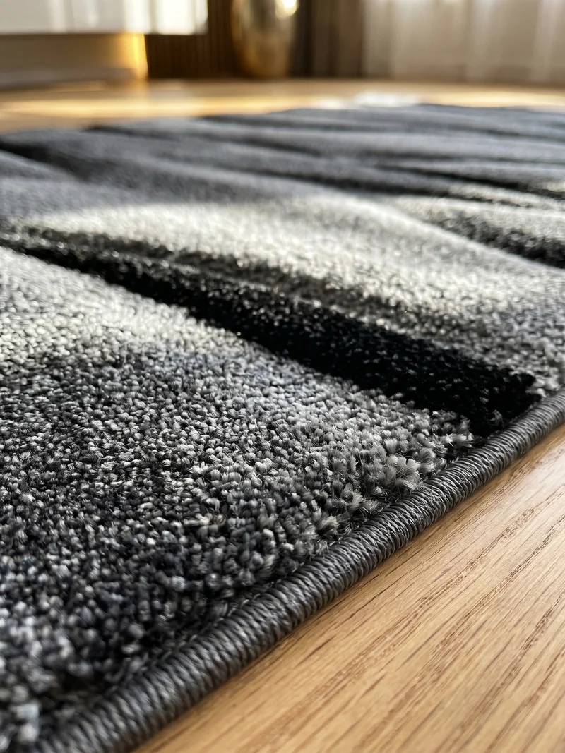 Kurzflor-Teppich Farbverlauf – Waschbar & Strapazierfähig | Frisée-Garn für Lebendige Textur