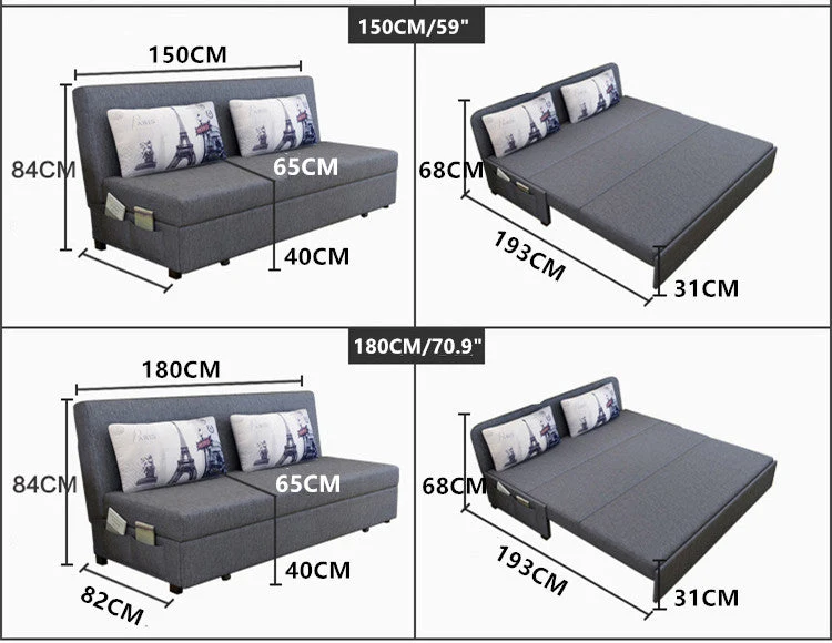 Schlafsofa mit Stauraum darunter