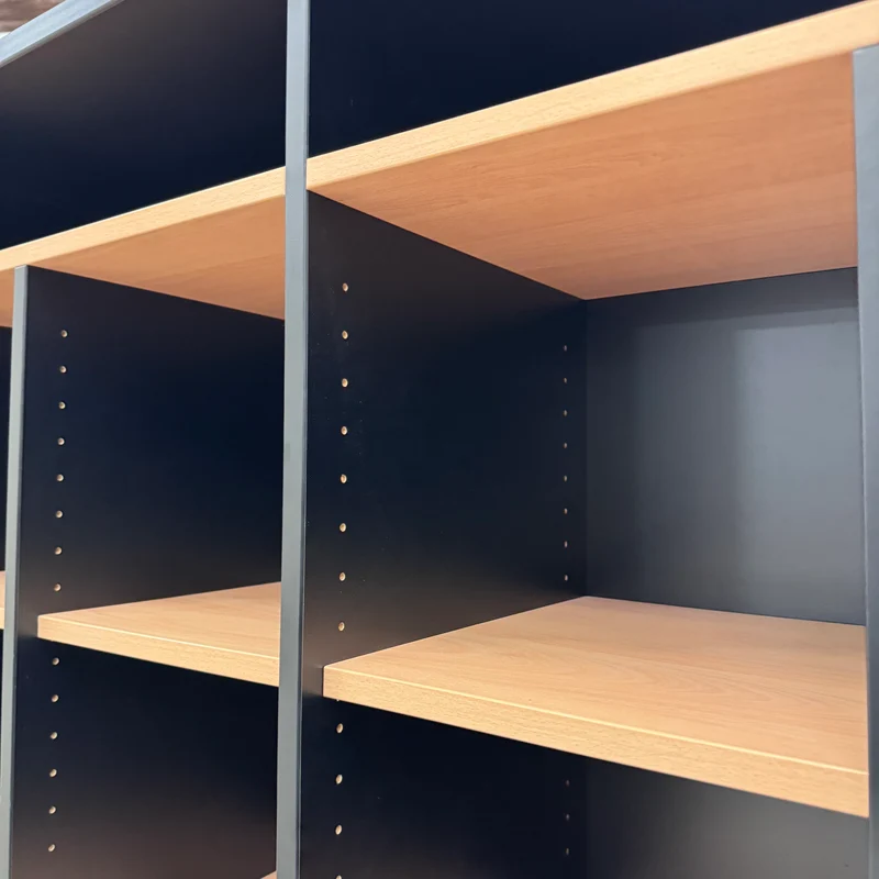 Großes Büroregal Fächerregal Schwarz Braun Holz Regal Gebraucht