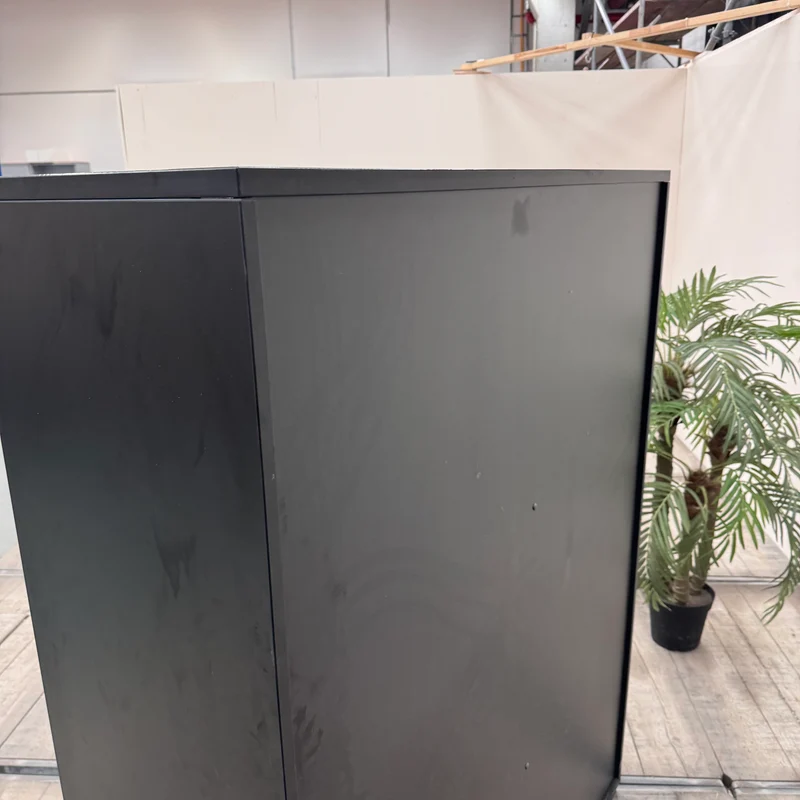 Großes Büroregal Fächerregal Schwarz Braun Holz Regal Gebraucht