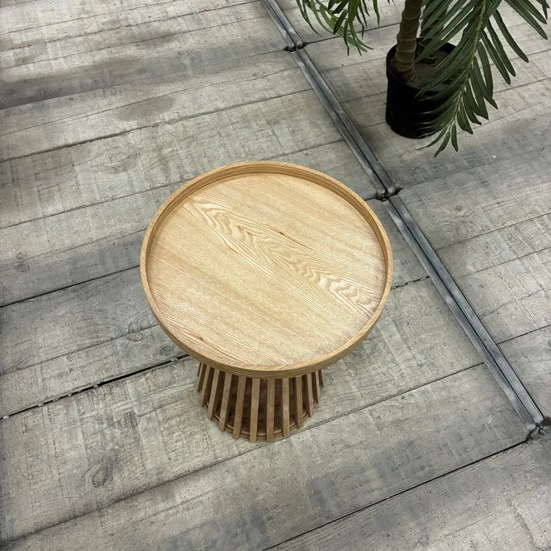 Home Accents Beistelltisch Holz Lamellen Skandi Natur Gebraucht