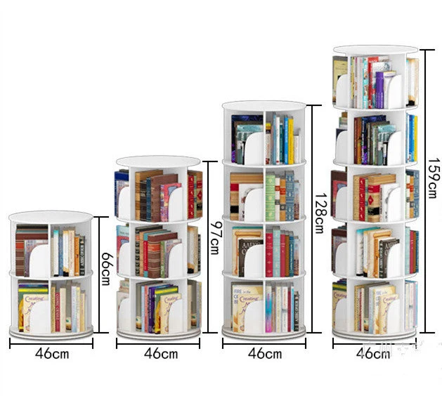 2-5 Tier 360° drehbare stapelbare Regale Bücherregal-Organizer