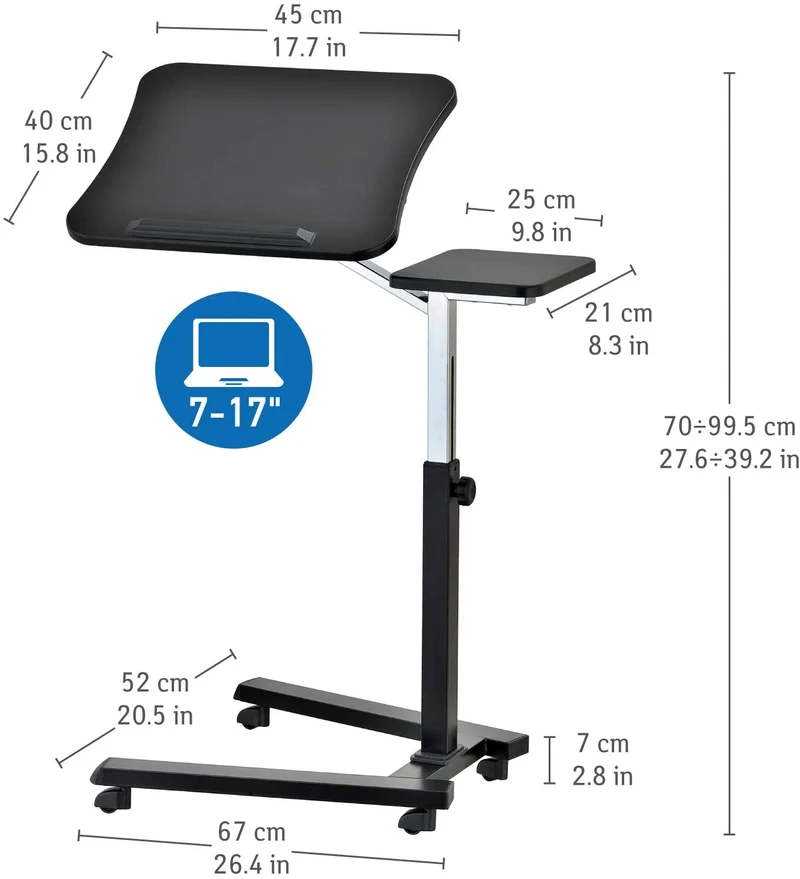 Tragbarer und höhenverstellbarer Laptop-Schreibtisch mit Mauspad