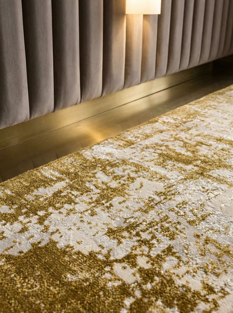 Teppich Velours abstrakt mit Bordüren