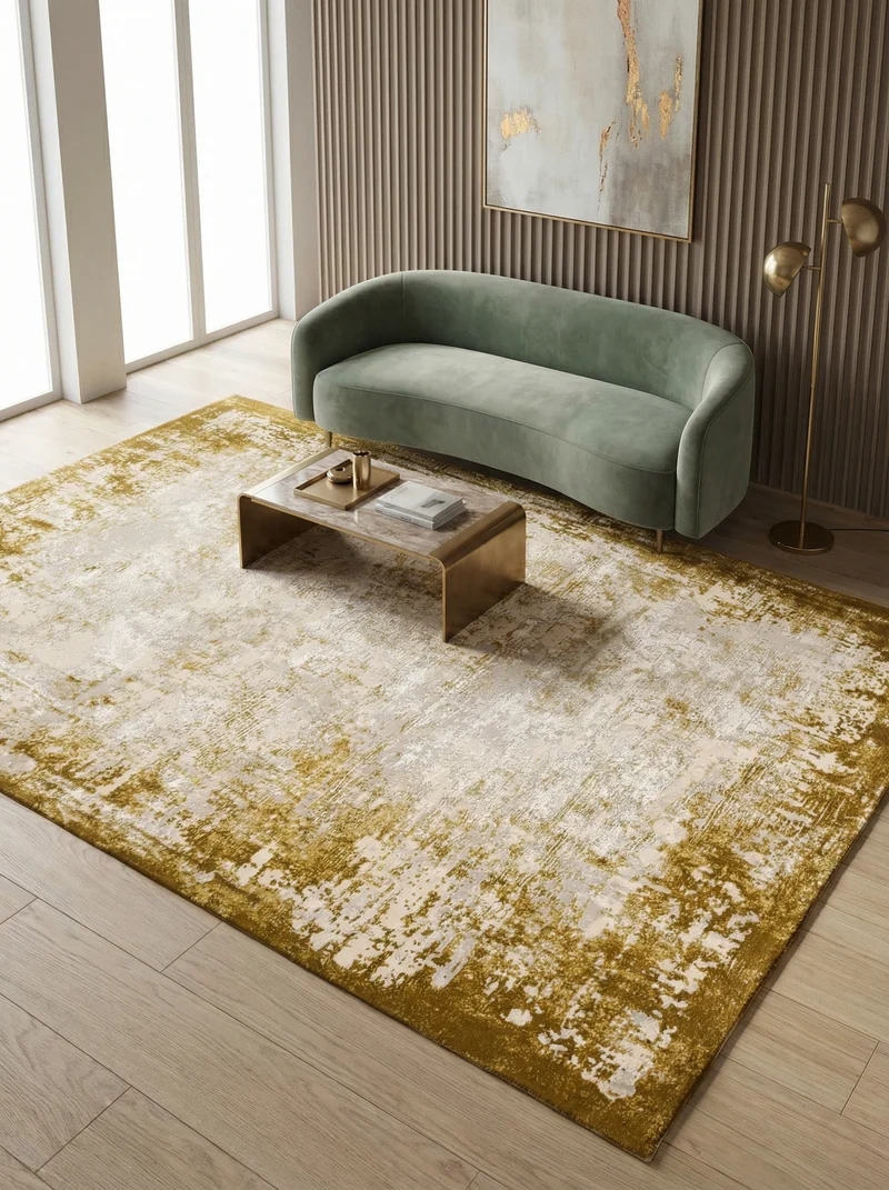 Teppich Velours abstrakt mit Bordüren
