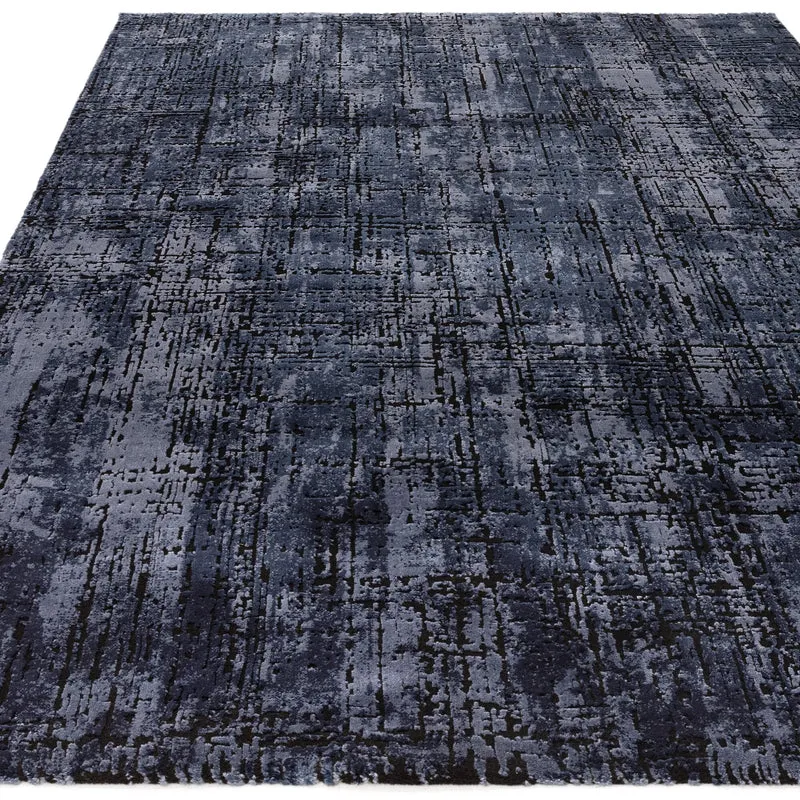 Teppich Polypropylen velours abstrakt Senfgelb/Dunkelblau