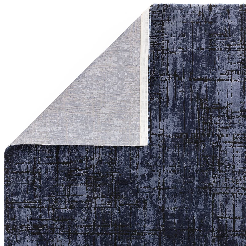 Teppich Polypropylen velours abstrakt Senfgelb/Dunkelblau