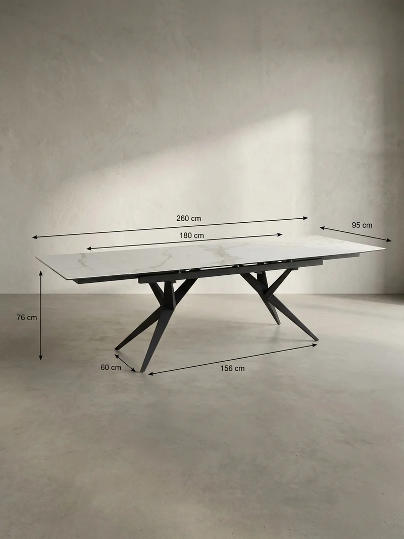 Esstisch Ausziehbar Keramik Glas Marmoroptik Groß