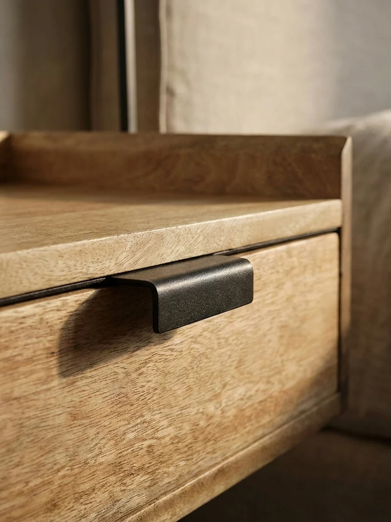 Nachttisch Mango Massivholz Wandmontage Schublade Boxspringbett