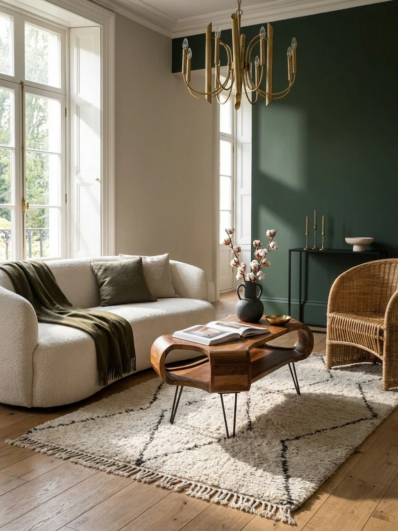 Couchtisch Rechteckig in Massivholz und Metall 100x60x47cm mit Stauraum und Haarnadelbeinen