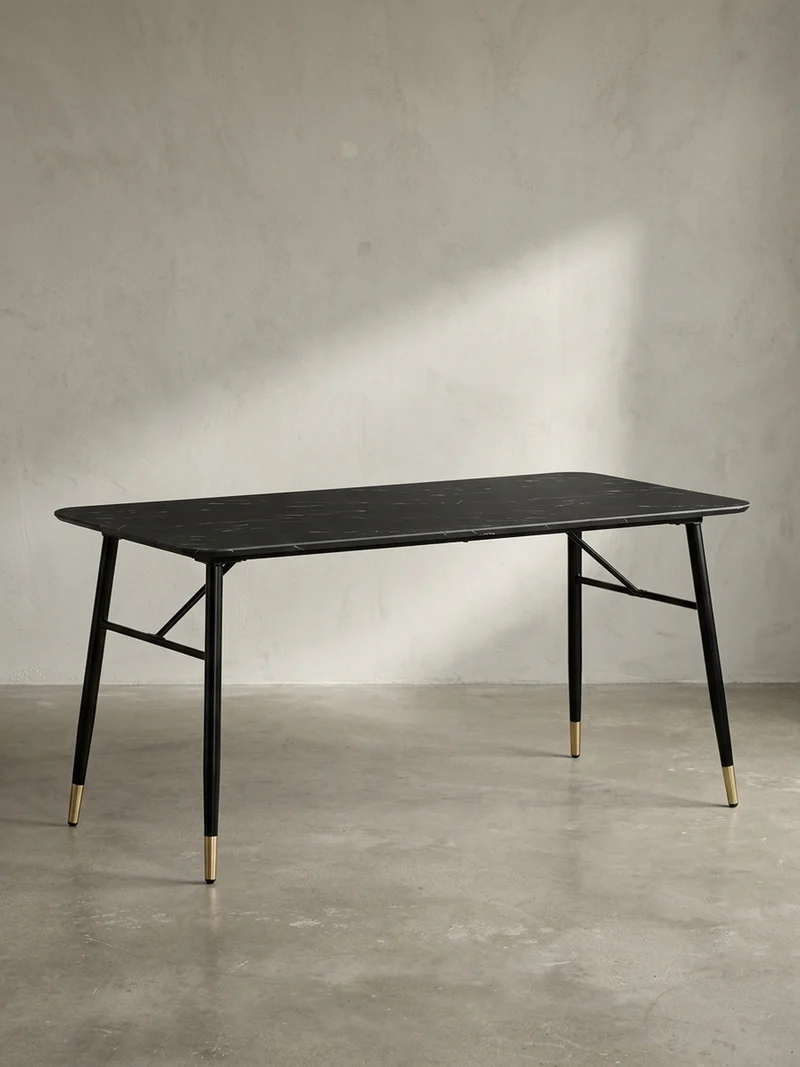 Esstisch Marmoroptik Metall Rechteckig Modern Klein