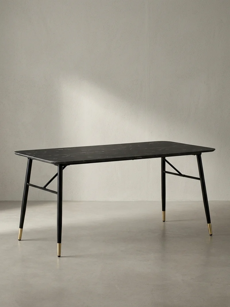 Esstisch Marmoroptik Metall Rechteckig Modern Klein