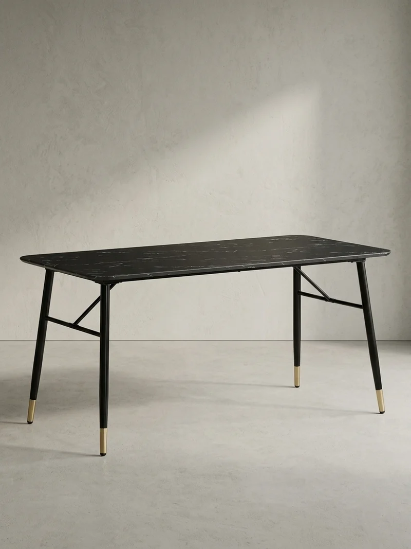 Esstisch Marmoroptik Metall Rechteckig Modern Klein