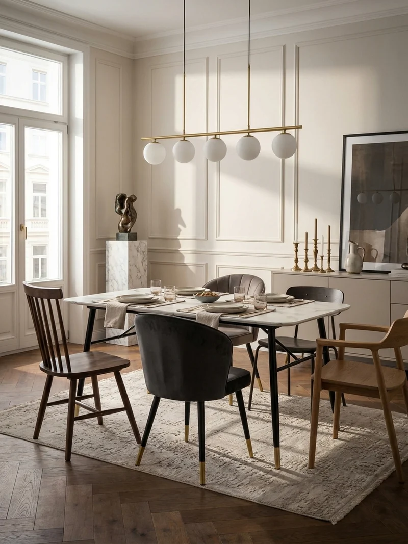 Esstisch Marmoroptik Metall Rechteckig Modern Klein