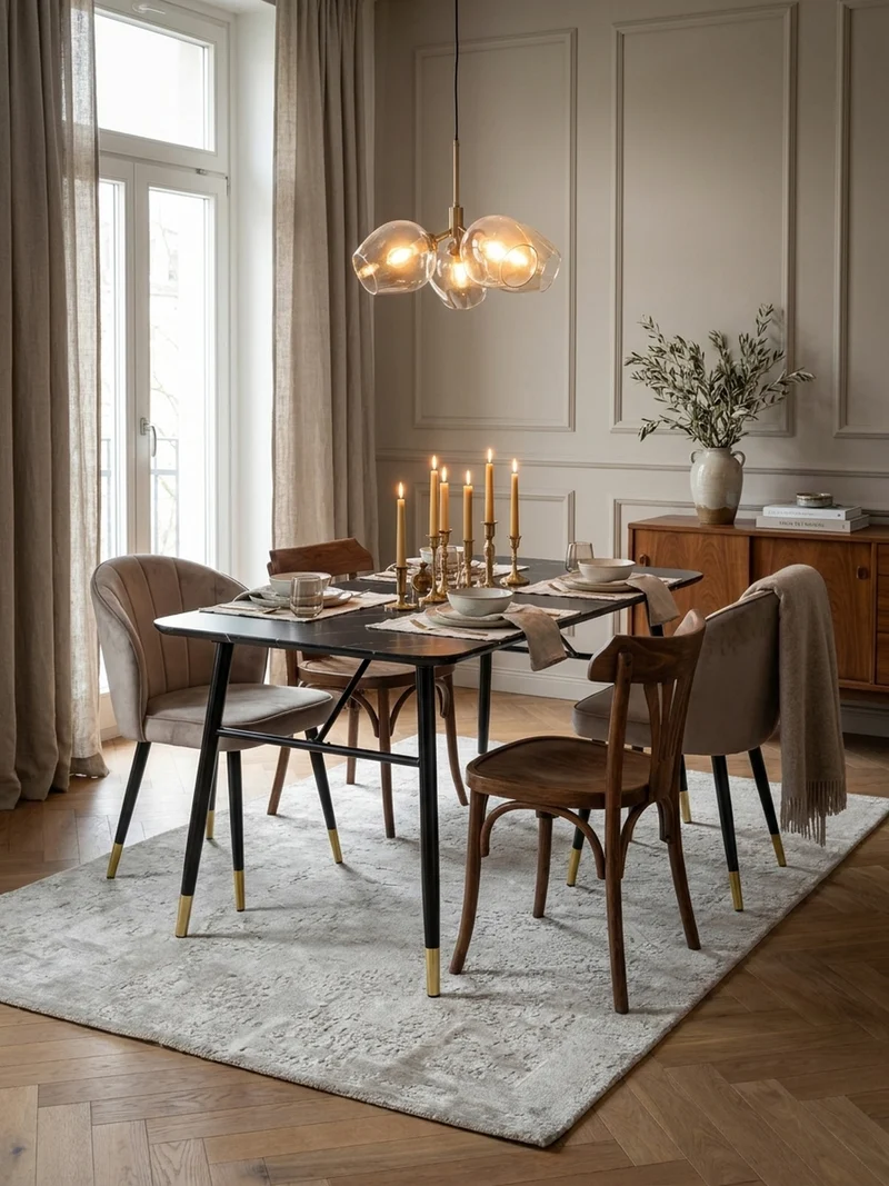 Esstisch Marmoroptik Metall Rechteckig Modern Klein