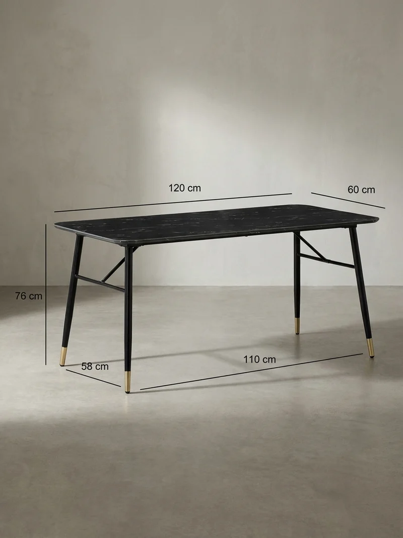 Esstisch Marmoroptik Metall Rechteckig Modern Klein