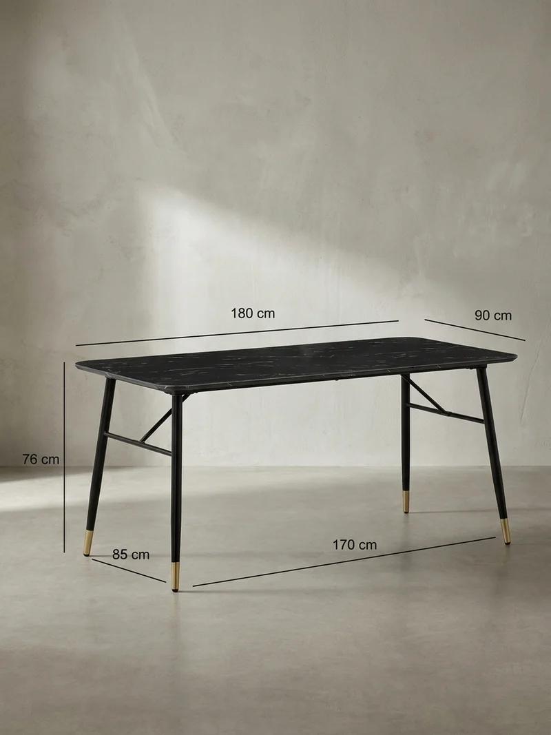 Esstisch Marmoroptik Metall Rechteckig Modern Klein