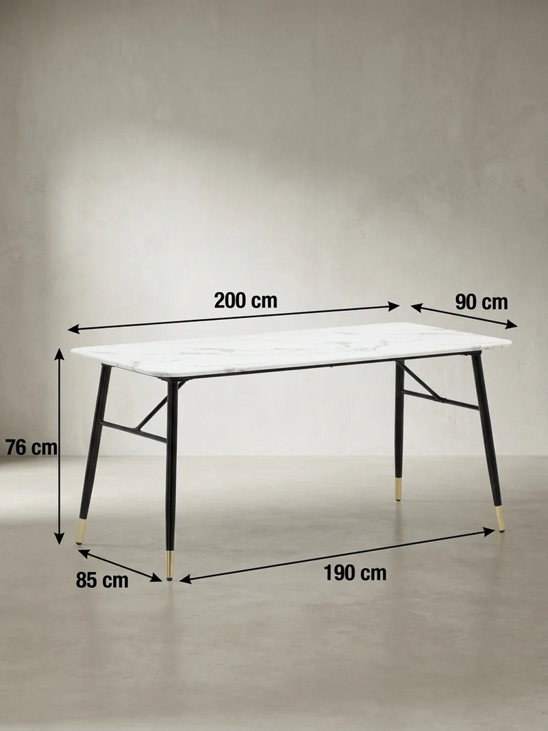 Esstisch Marmoroptik Metall Rechteckig Modern Klein