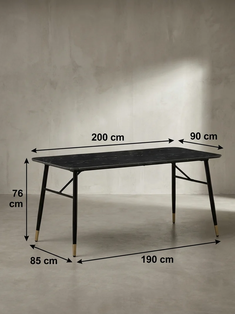 Esstisch Marmoroptik Metall Rechteckig Modern Klein