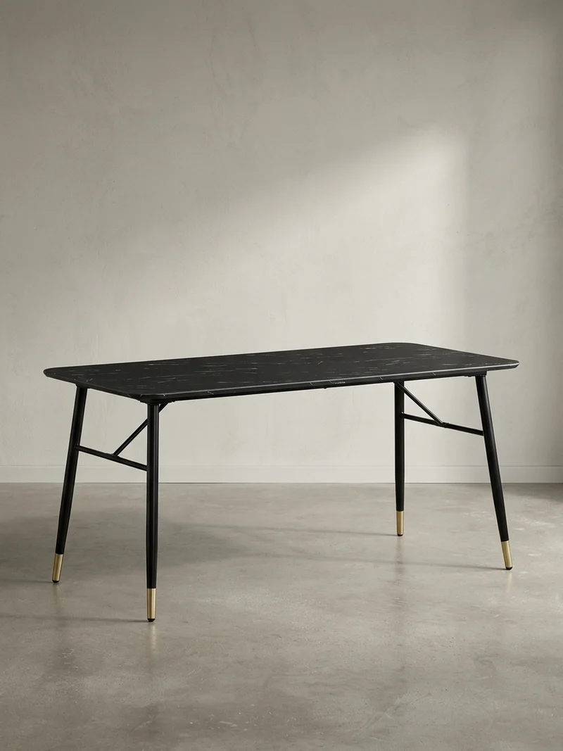 Esstisch Marmoroptik Metall Rechteckig Modern Klein