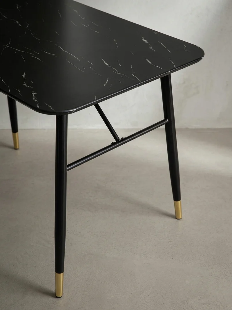 Esstisch Marmoroptik Metall Rechteckig Modern Klein