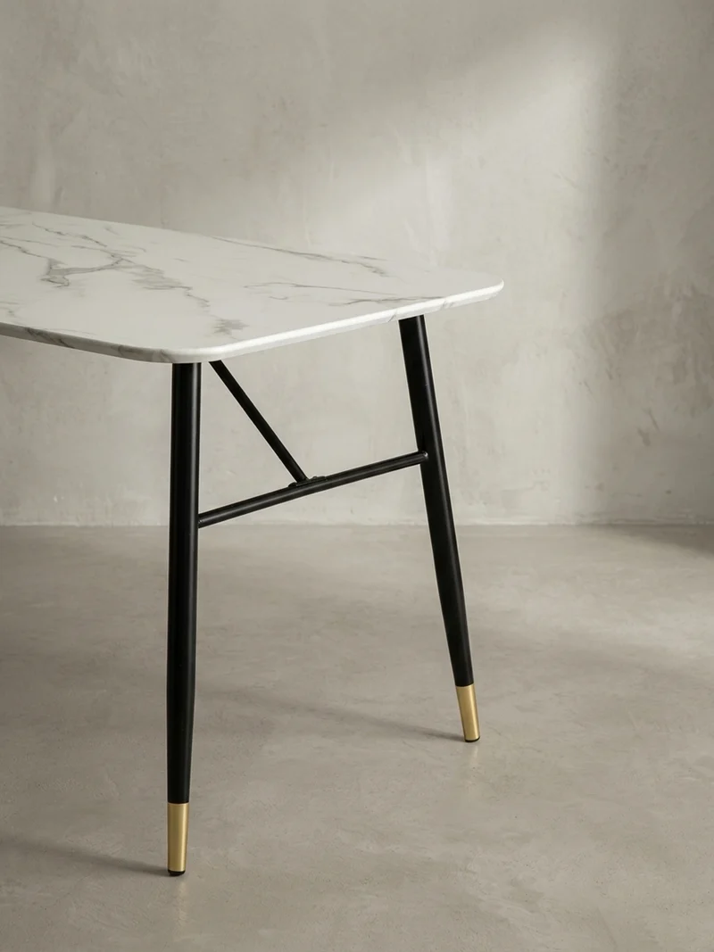 Esstisch Marmoroptik Metall Rechteckig Modern Klein