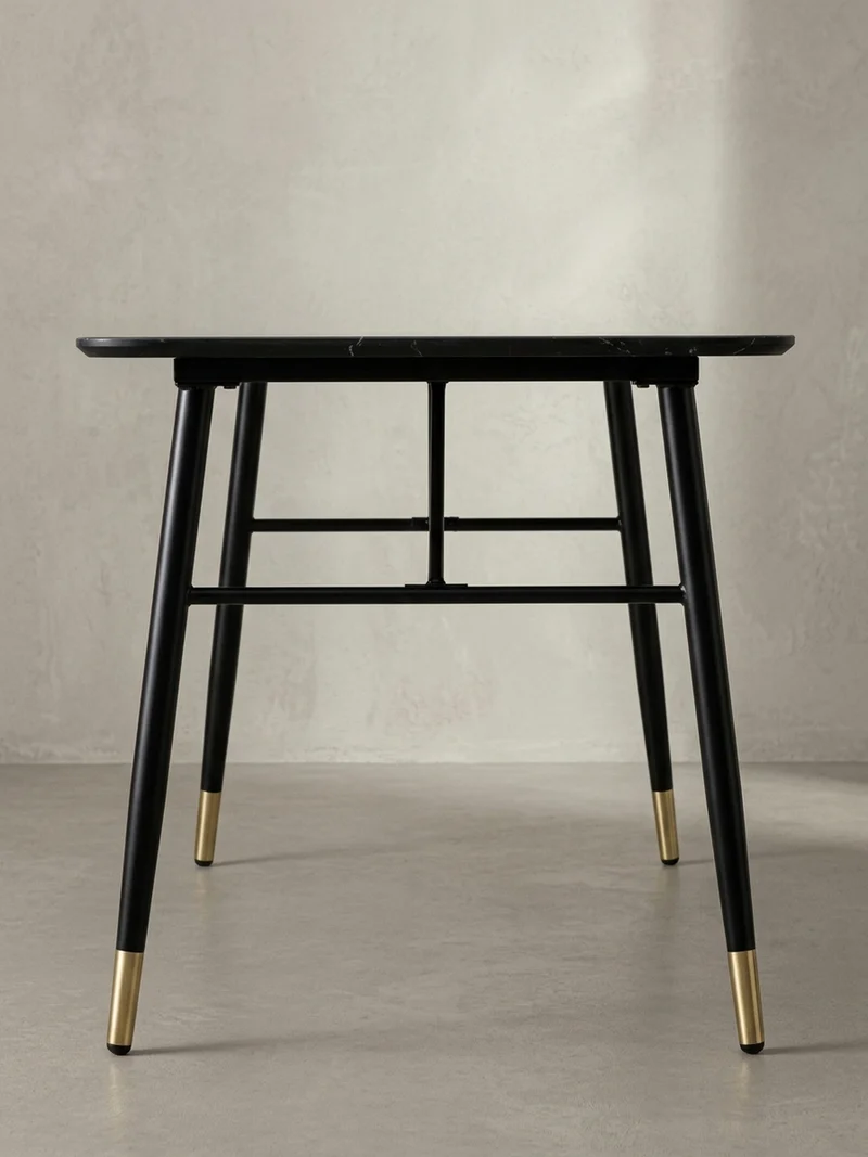 Esstisch Marmoroptik Metall Rechteckig Modern Klein