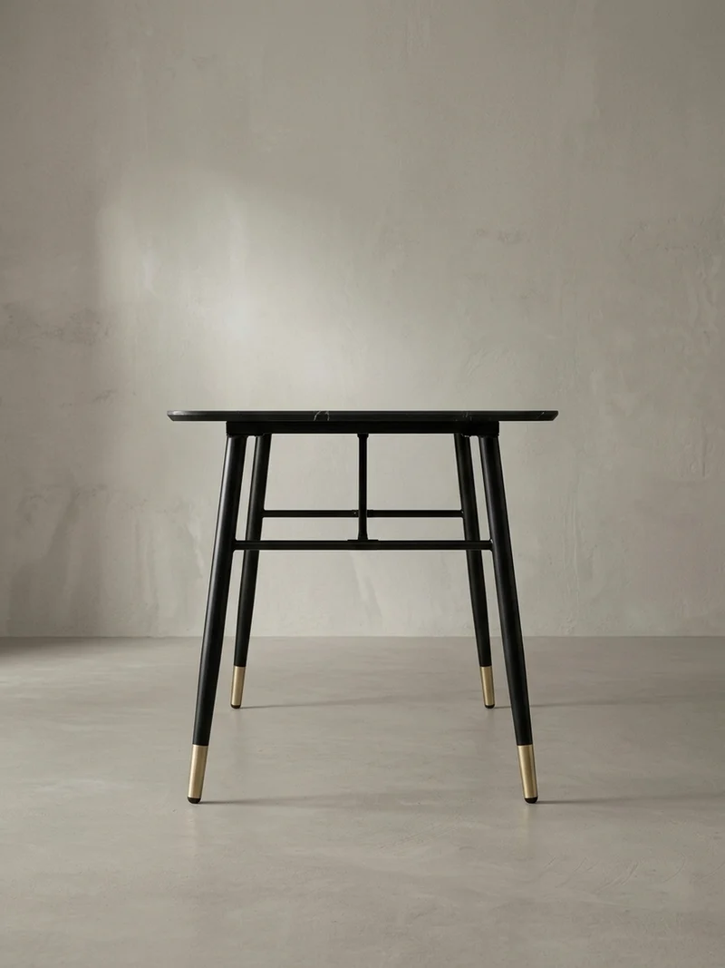 Esstisch Marmoroptik Metall Rechteckig Modern Klein