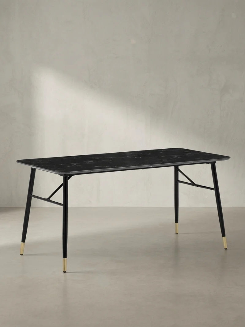 Esstisch Marmoroptik Metall Rechteckig Modern Klein