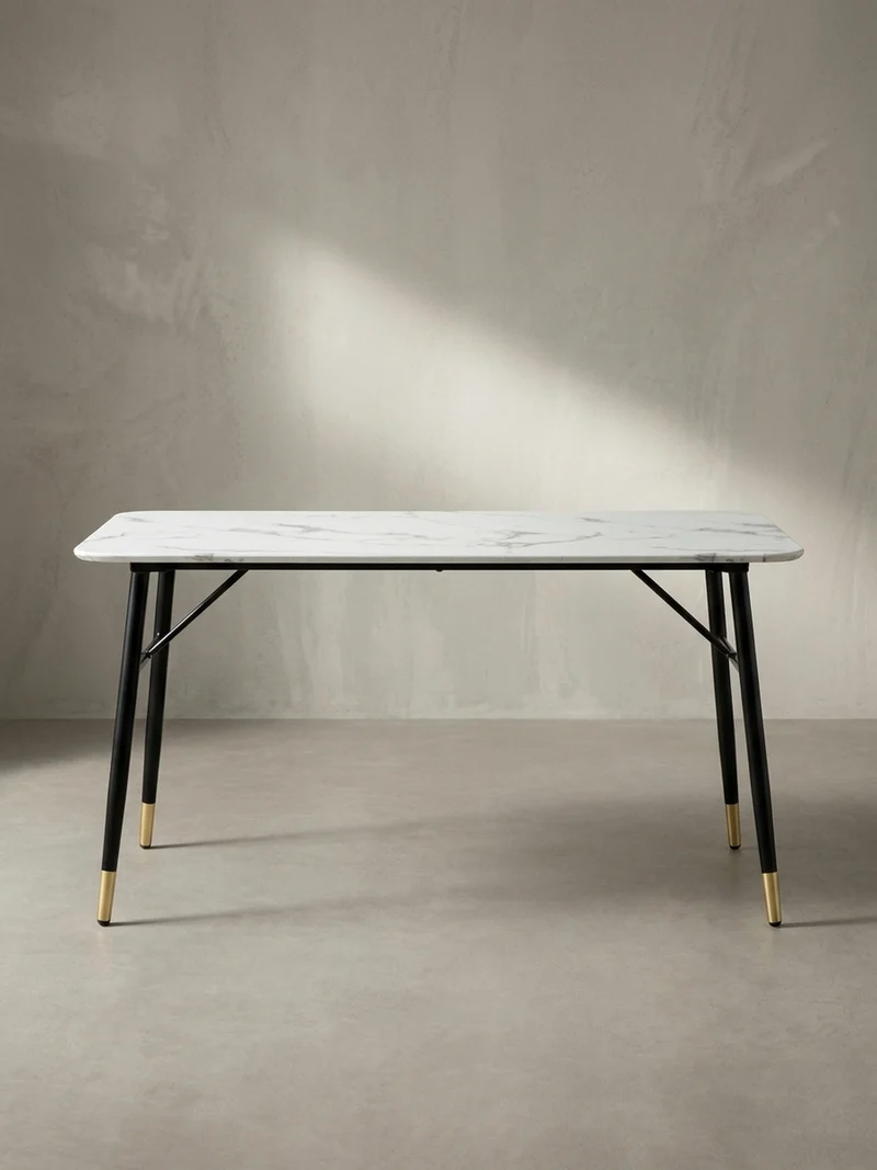 Esstisch Marmoroptik Metall Rechteckig Modern Klein